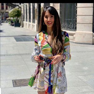 ZARA Printed Dress with Belt